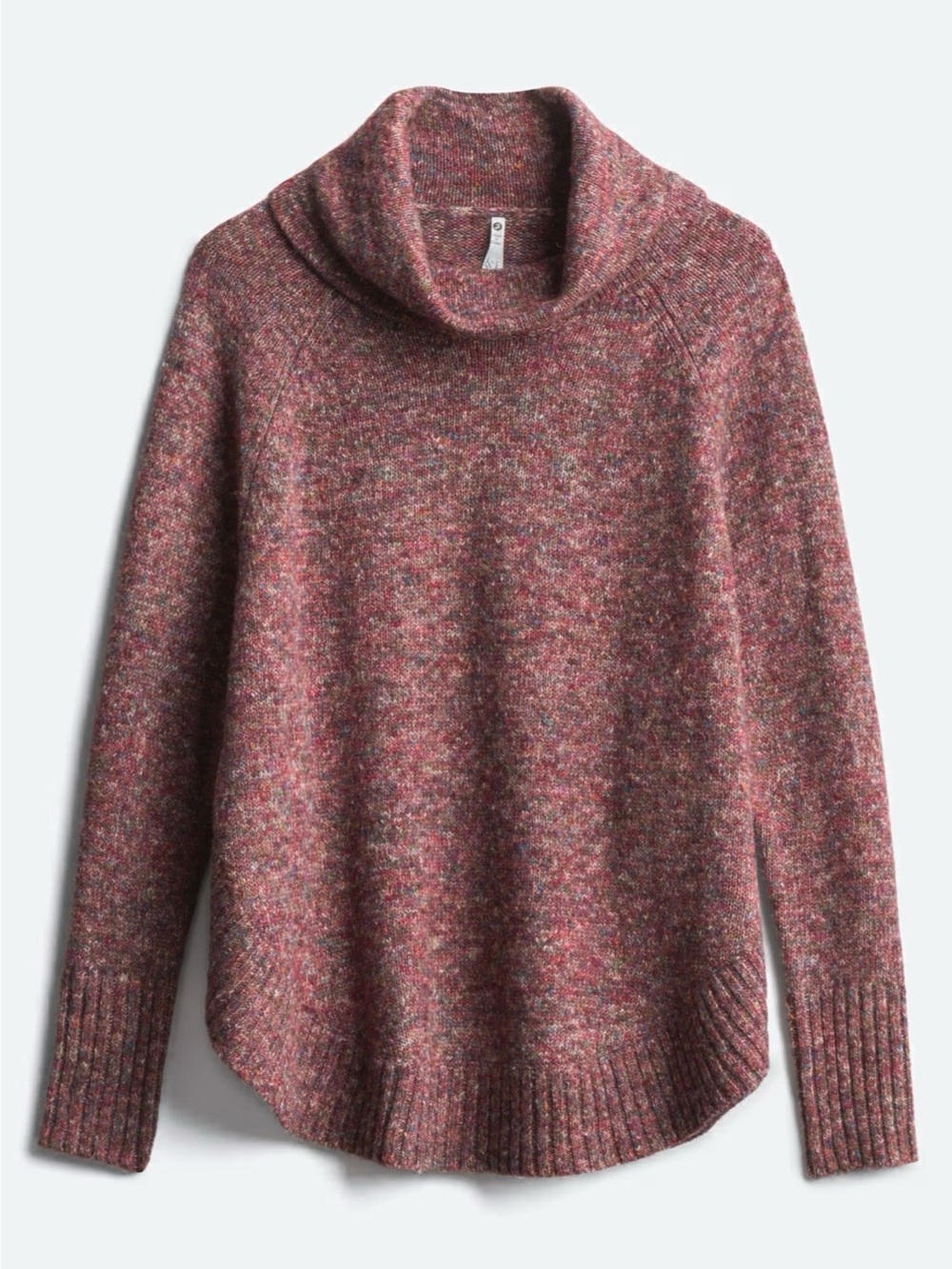 Cozy Oversized Cowl Neck Sweater Poncho- Rose Mélange